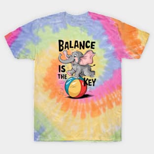 Balance is the Key Elephant Balancing T-Shirt